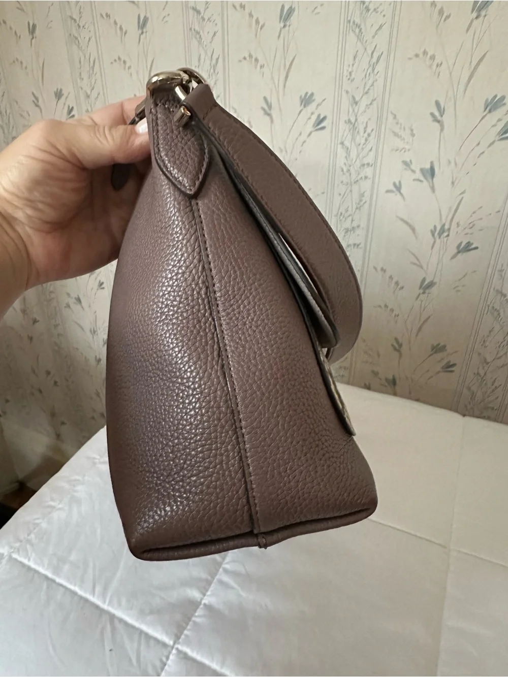 Kate Spade Leather Shoulder Bag with Snake-Print Accent